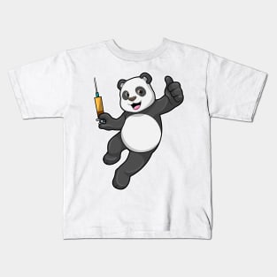 Panda at Vaccination with Syringe Kids T-Shirt